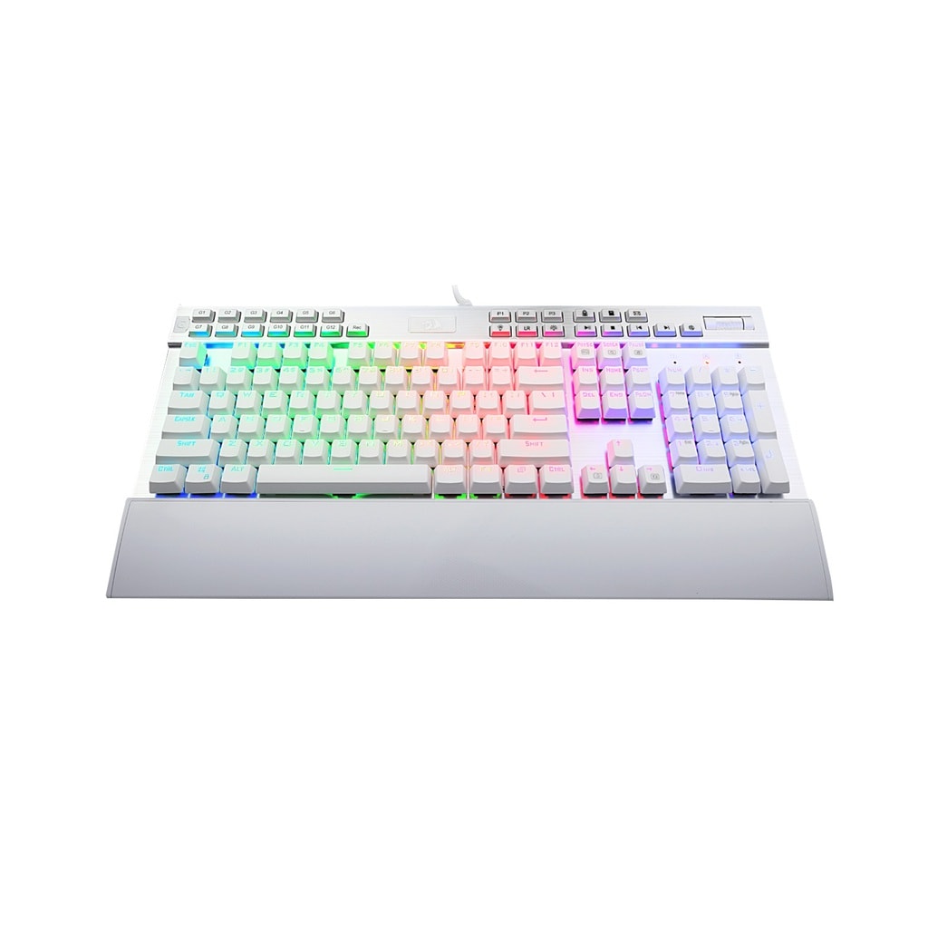 Redragon K550W Yama RGB Mechanical Gaming Keyboard, 131 Keys, RGB LED Backlighting, Programmable Macros, Brown Switches, White