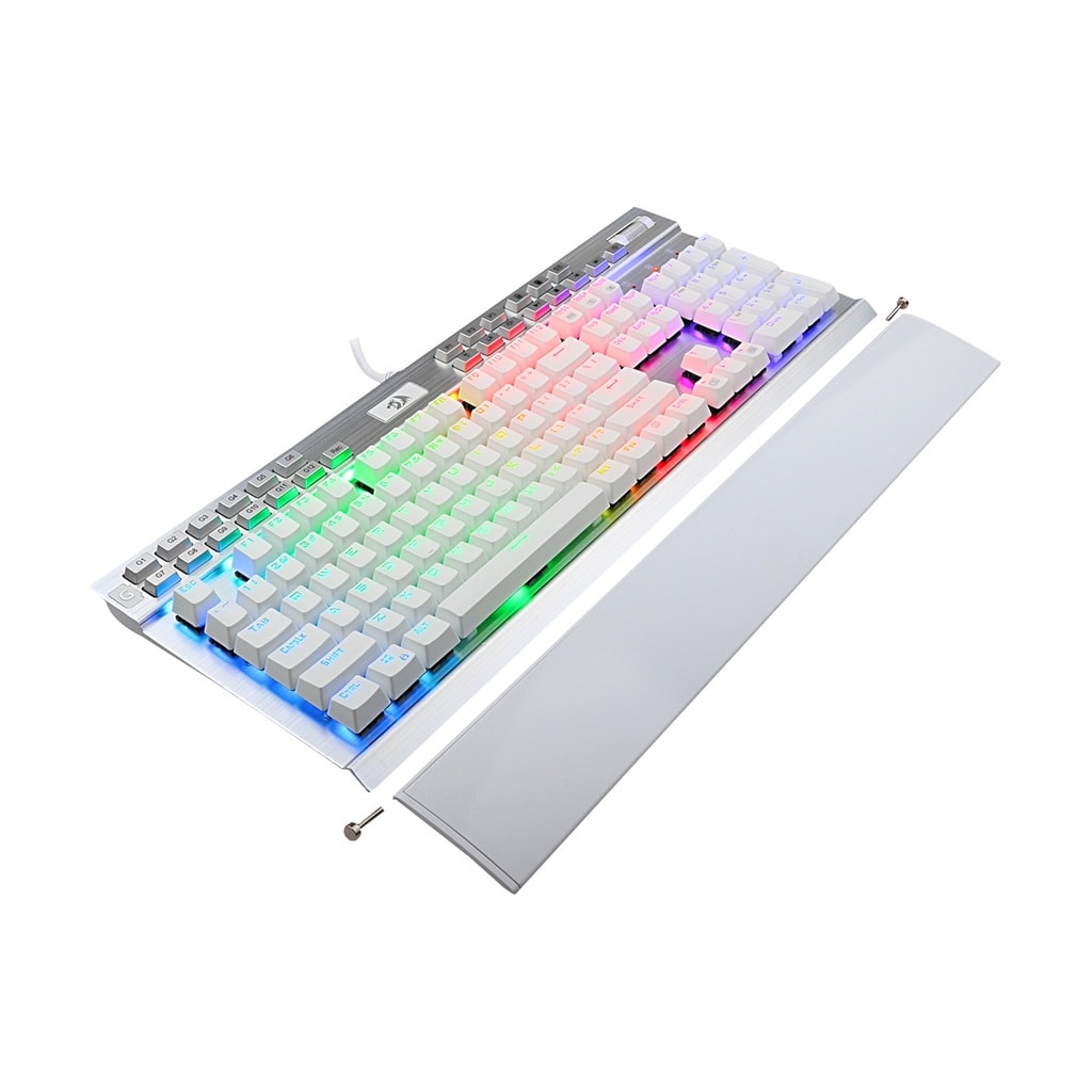 Redragon K550W Yama RGB Mechanical Gaming Keyboard, 131 Keys, RGB LED Backlighting, Programmable Macros, Brown Switches, White